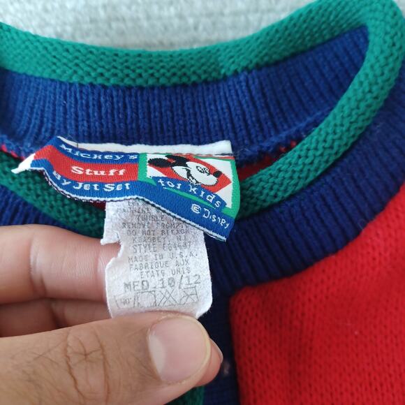 VTG Mickeys Stuff By Jet Set Knit Sweater Kids M 10/12 Mickey & Minnie Disney - Picture 6 of 11